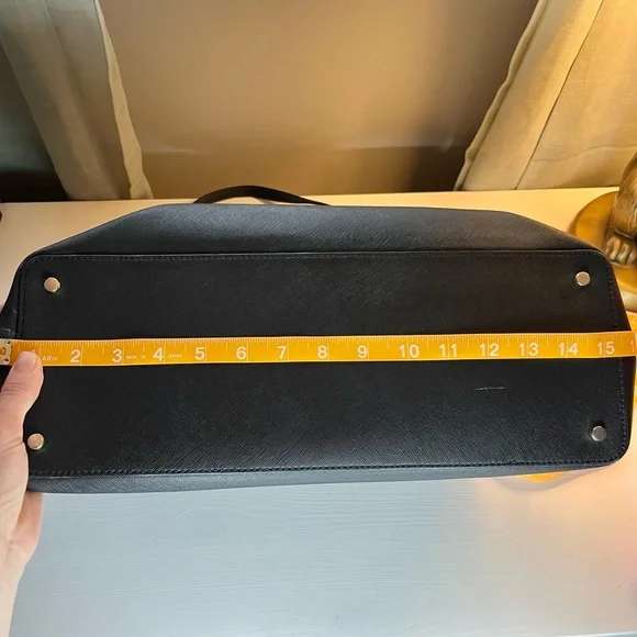 Kate Spade Maiden Way Saffiano Clarke Black Leather Large Tote Laptop Bag - Picture 8 of 12